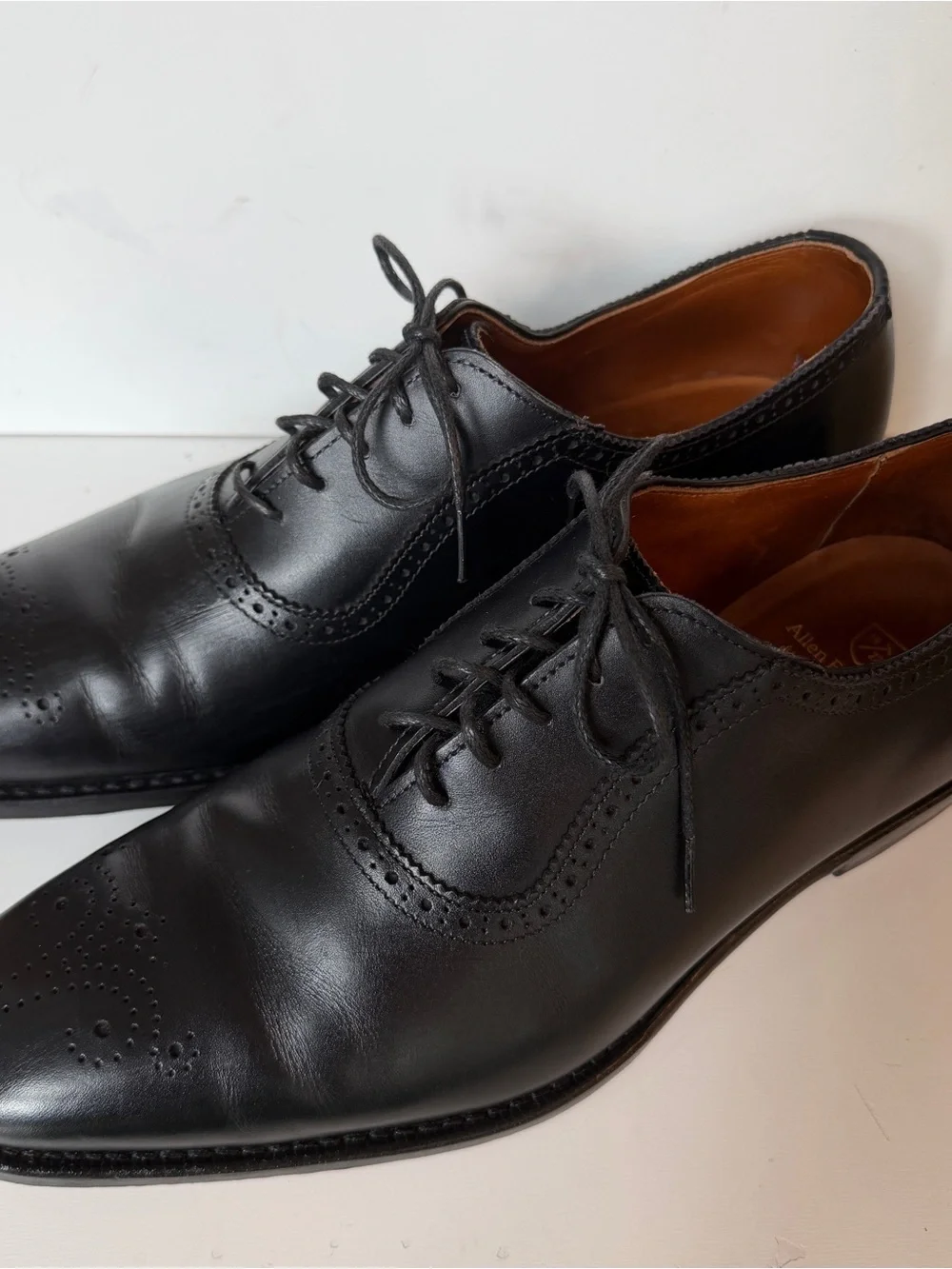 Allen Edmonds Black Leather Wingtip Oxford Shoes
